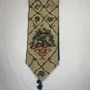Table Runner 13.25 Length 70 fruit basket green tassles at each end